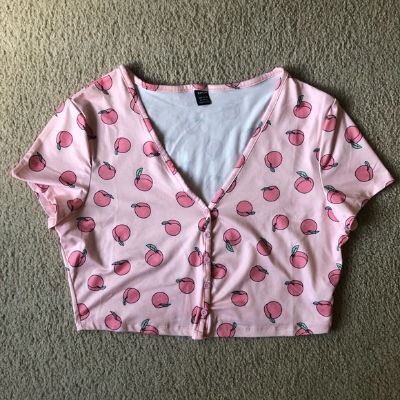 🍑 Peach cropped short sleeve cardigan - SHEIN - size L/XL 🍑 - Picture 7 of 9